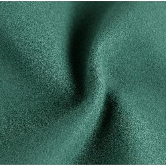 Women's Teal Winter Wool Coat Casual Notch Lapel Single-Breasted Peacoat - Picture 8 of 8